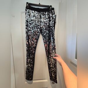 Silver Sequin Leggings   L